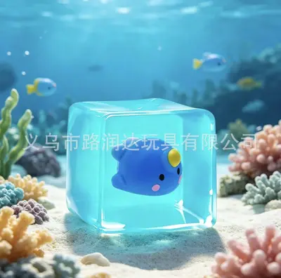 PLAYGORO Glow-in-the-Dark Square Squishy Maltose Stress Relief Fidget Toy - 9