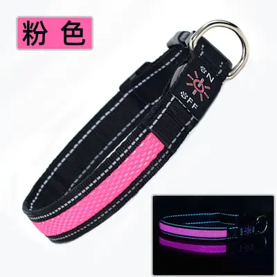 USB Rechargeable LED Light-Up Nylon Dog Collar for Medium and Large Dogs - 11