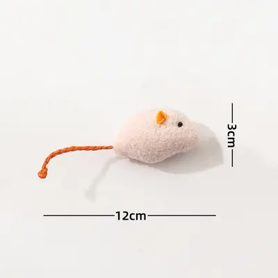 Plush Mouse Toy Set with Feathers, Durable Cat Toy - 12
