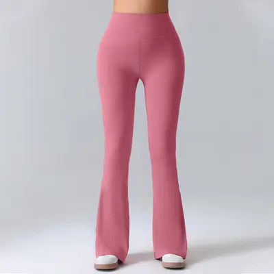Women's High Waist Micro Flare Yoga Pants with Peach Lift - 8