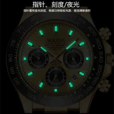 迪通拿金迪余文乐镂空假机械表男士日历防水手表抖音快手一件代发