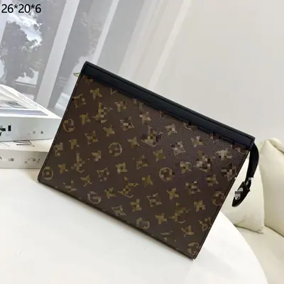 Men's Plaid Clutch Bag, Large Capacity Business Style - 7