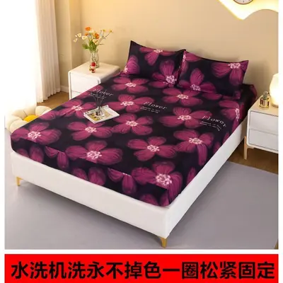 Washed cotton all-inclusive elastic fitted sheet single piece Simmons bed cover bedspread mattress protector dust cover non-slip sheet - 10