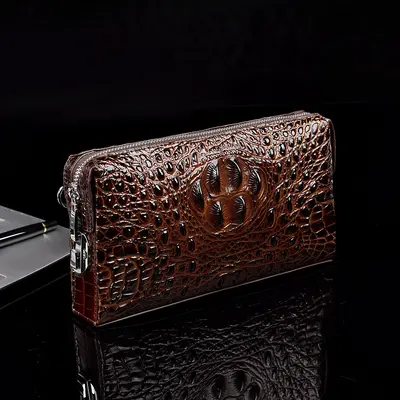 Men's Crocodile Pattern Clutch, Combination Lock - 8