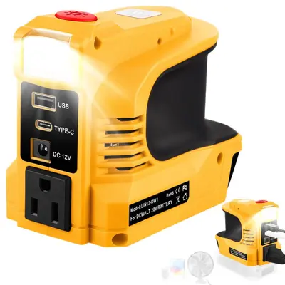 Inverter Converter 220W 18V, Lithium Battery, DC/USB/AC Output, EU and US Sockets - 6