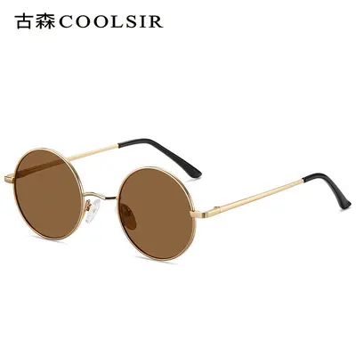 Retro Round Frame Sunglasses Model 8045 with Spring Hinge Polarized - 9