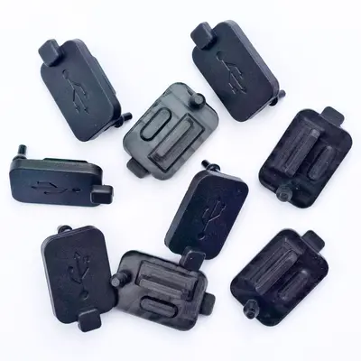 2-in-1 Type-C silicone plug USB dust cap female connector rubber