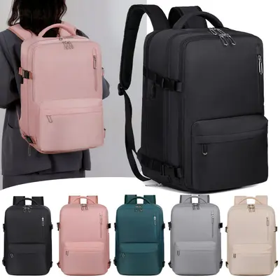 Multifunctional Large Capacity Laptop Backpack, Solid Color - 4