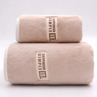 Korallensamt-Badehandtuch-Set 550g dreiteilig - 12