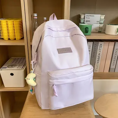 Schulrucksack 2025 für Schülerinnen Preppy-Stil Schulranzen für Schülerinnen der Mittelstufe einfarbig Universität Studentin minimalistischer vielseitiger Rucksack - 9