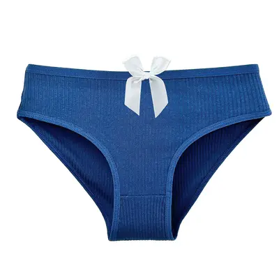Ribbed Pure Cotton Women's Briefs, Plus Size, Four Seasons - 10