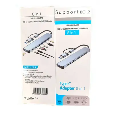 Type-C Genişletme İstasyonu USB Hub Tablet MacBook Uyumlu Çok Fonksiyonlu Çift Başlı Sekiz İçin Bir Dock - 10