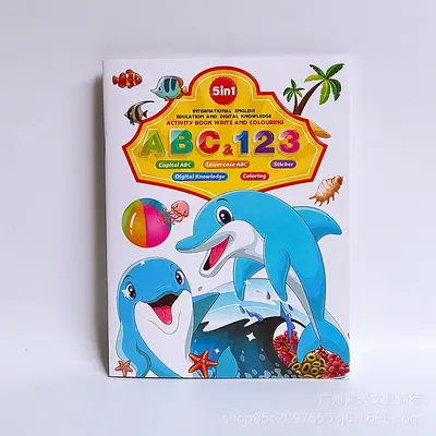 跨境幼儿园儿童早教本启蒙书学前英语练习册绘画填色本贴纸描红本
