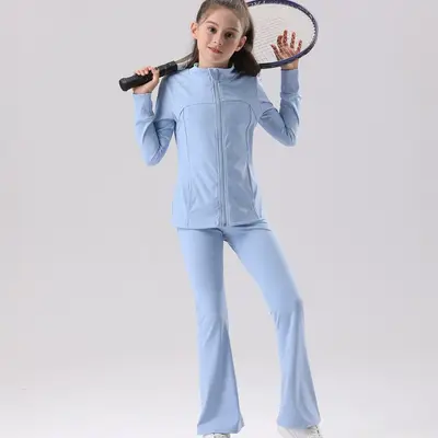 Children's UV-Protective Yoga Set, Breathable Long-Sleeve Jacket for Girls - 8
