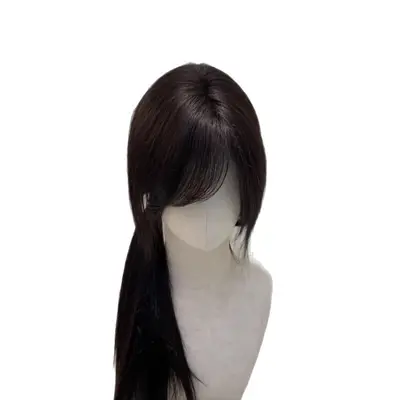 Jianshu Hair Topper, Manga-Style Diagonal Bangs, Full Crown Volume, No Wig Cap - 6