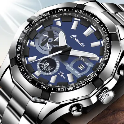 Men's sports watch, waterproof, luminous, large dial