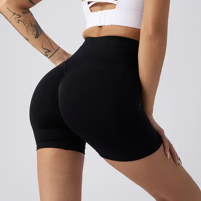 Sommer neue hochbündige Hüft-Lifting-Fitness-Leggings für Damen, sportliche Bauch-Kontrolle Radler-Leggings, Pfirsich-Hüft-Yoga-Shorts. - 7