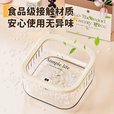 Desktop storage box, cosmetics, transparent with lid - 2