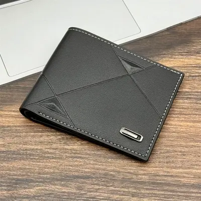 Dış ticaret düşük fiyatlı popüler cüzdan erkek ultra ince iki katlı büyük kapasiteli sınır ötesi Amazon en çok satan erkek cüzdanı stokta - 7