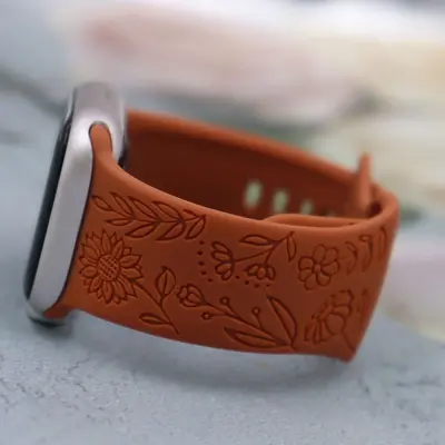 Apple iWatch 11 uyumlu silikon kordon, düz renk oymalı - 10