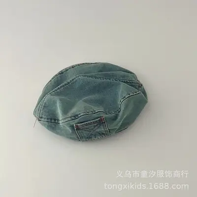 Korean-Style Children's Denim Beret Hat, Spring Autumn Summer, Boys and Girls - 8