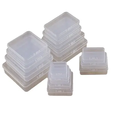 Transparente PP-Box rechteckige Kunststoffbox Teilebox Handyspeicher-Werkzeug Mini kleine Aufbewahrungsbox Angelausrüstung