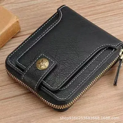 Retro Short Multi-Card Slot Button Brown Men's Wallet - 7