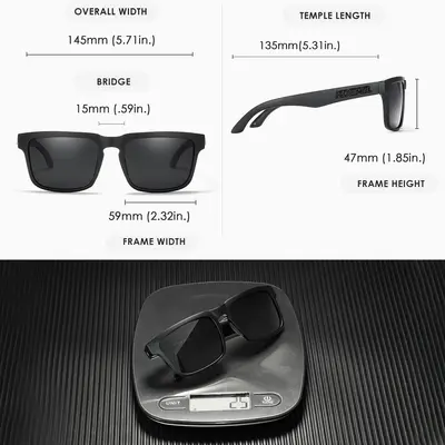 KDEAM Quadratische UV-Polarisierte Sonnenbrille Klassisches Design für jeden Anlass Herren- und Damensorsonnenbrille Angeln Sportbrille KD332