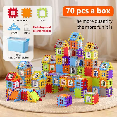 Children's Building Blocks, Large Pieces House Set for Kindergarten, Ages 6-12 - 8