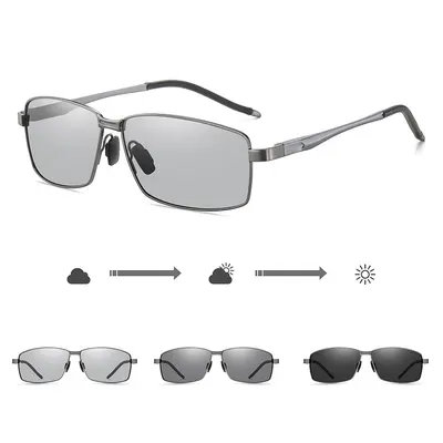 Men's Polarized Sunglasses, Metal Frame, UV400 Photochromic Driving Glasses A770 - 13