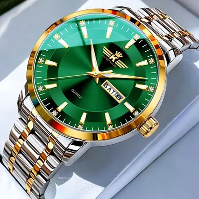 Men's Automatic Dual Calendar Watch Waterproof Luminous - 11