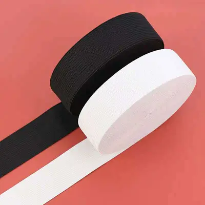 Yüksek Kaliteli Lastik Bant, Lateks İplik, DIY Dikiş, Siyah ve Beyaz - 3