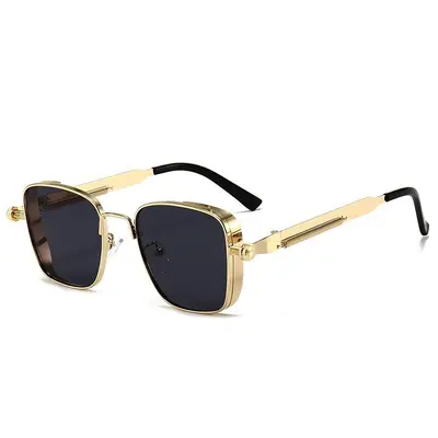 Retro-Steampunk-Herrensonnenbrille aus Metall mit UV-Schutz - 7