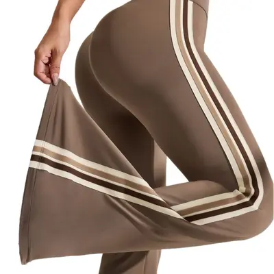 Yüksek bel elastik yoga pantolonu, mikro paça, hızlı kuruyan - 6