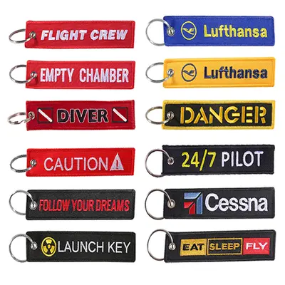 Embroidered Pilot Crew Keychain, Souvenir Gift - 3