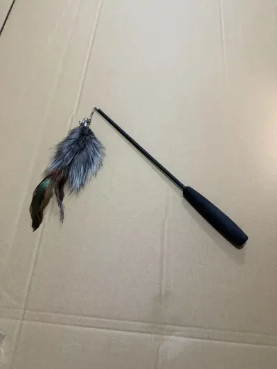 Telescopic Cat Teaser Wand, Three Sections, Fox Fur Tail - 10