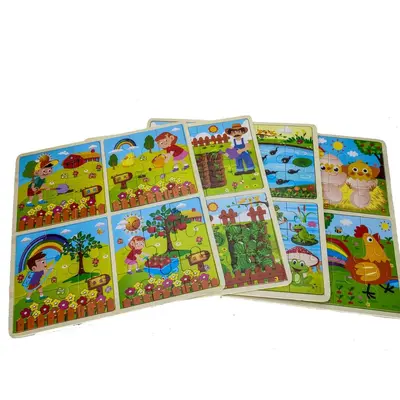 宝宝早教益智开发男孩女孩幼儿童积木玩具卡通木制平面拼图