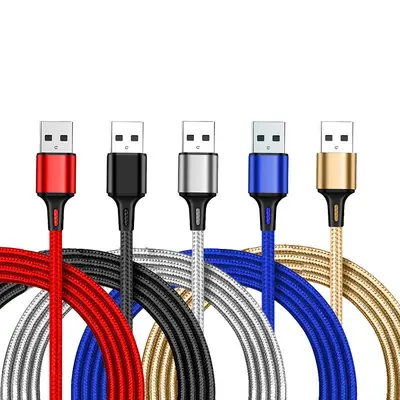 Nylon geflochtenes ein bis drei in einem Datenkabel Handy-Ladekabel three in one schnellladen 3A für Apple Android Typ - 3