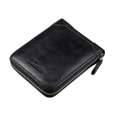 Men's Bi-Fold Short Zipper Coin Wallet - 6
