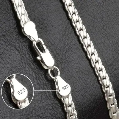 TEMU AliExpress popüler Avrupa ve Amerikan moda gümüş takı 18K altın kaplama takı 5MM araba dantel yan kolye 20-60cm - 2