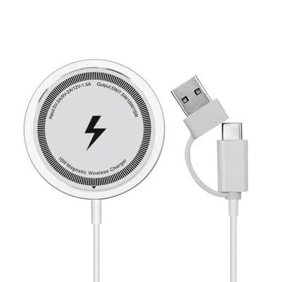 Kablosuz şarj cihazı manyetik sınır ötesi Magsafe 15W hızlı şarj, Apple cep telefonu için uygun kablosuz şarj alüminyum alaşımlı kabuk - 12