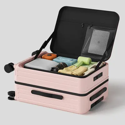 Seitlich öffnender erweiterbarer Koffer für Damen, Reisekoffertruhe mit Zahlenschloss, 20 Zoll, gefüttert, verdickt, große Kapazität, hochwertiger Trolley-Koffer - 9