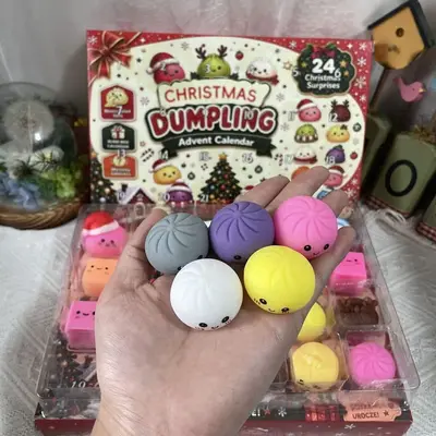 Christmas Countdown Calendar Blind Box, Kids Stress Relief Squishy Toy