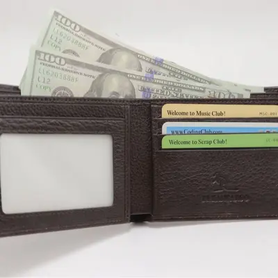 Gerçek Deri Retro Sade RFID Korumalı Erkek Cüzdanı Çok Fonksiyonlu Bozuk Para Bölmeli - 3