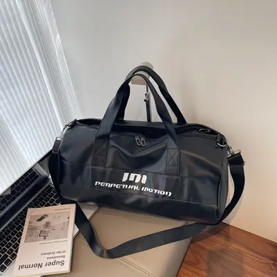 Sports bag, dry-wet separation, PU leather, shoe compartment, large capacity
