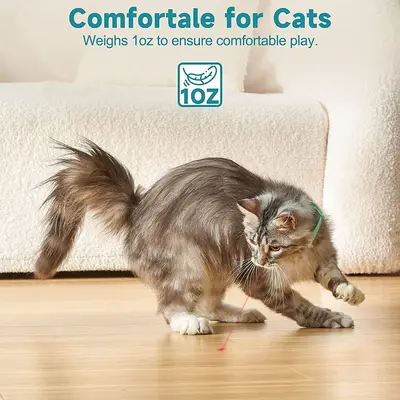 Lazerli Kedi Oyuncağı Silikon Tasmalı Kendi Kendine Oynayan - 5