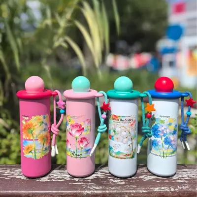 Wasserglas Sommer Edelstahl Trinkhalm Eis Thermoflasche 316 große Kapazität hochwertige Optik elegantes Design Teeglas - 6