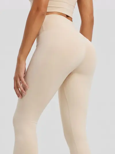 Dikişsiz Yüksek Belli Yoga Taytı, Kalça Kaldırıcı, Yüksek Esneklik - 4