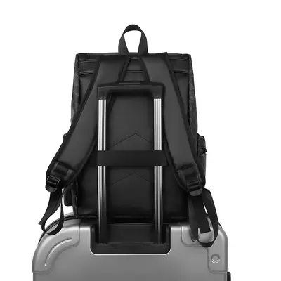 Men's Plaid Backpack, Laptop Compartment, Large Capacity Business - 5