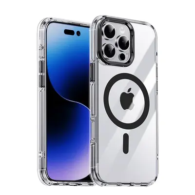 Apple 16 Pro Max telefon kılıfı şeffaf manyetik iPhone 16 koruyucu kılıf metal hava yastığı darbeye dayanıklı yeni stil - 7